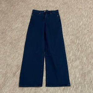NWT dark denim wide leg cropped 00/24